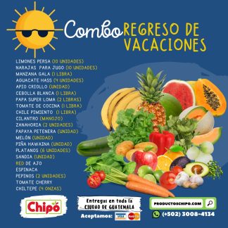 combo regreso de vacaciones 2024 productos chipo fruta verdura y mas a domicilio