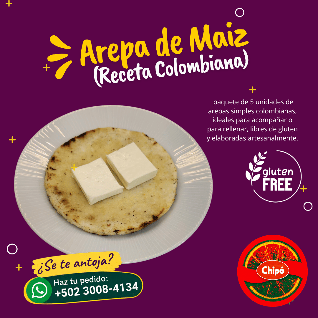 Arepas de Maíz simples Bajo Cero- Sin Gluten